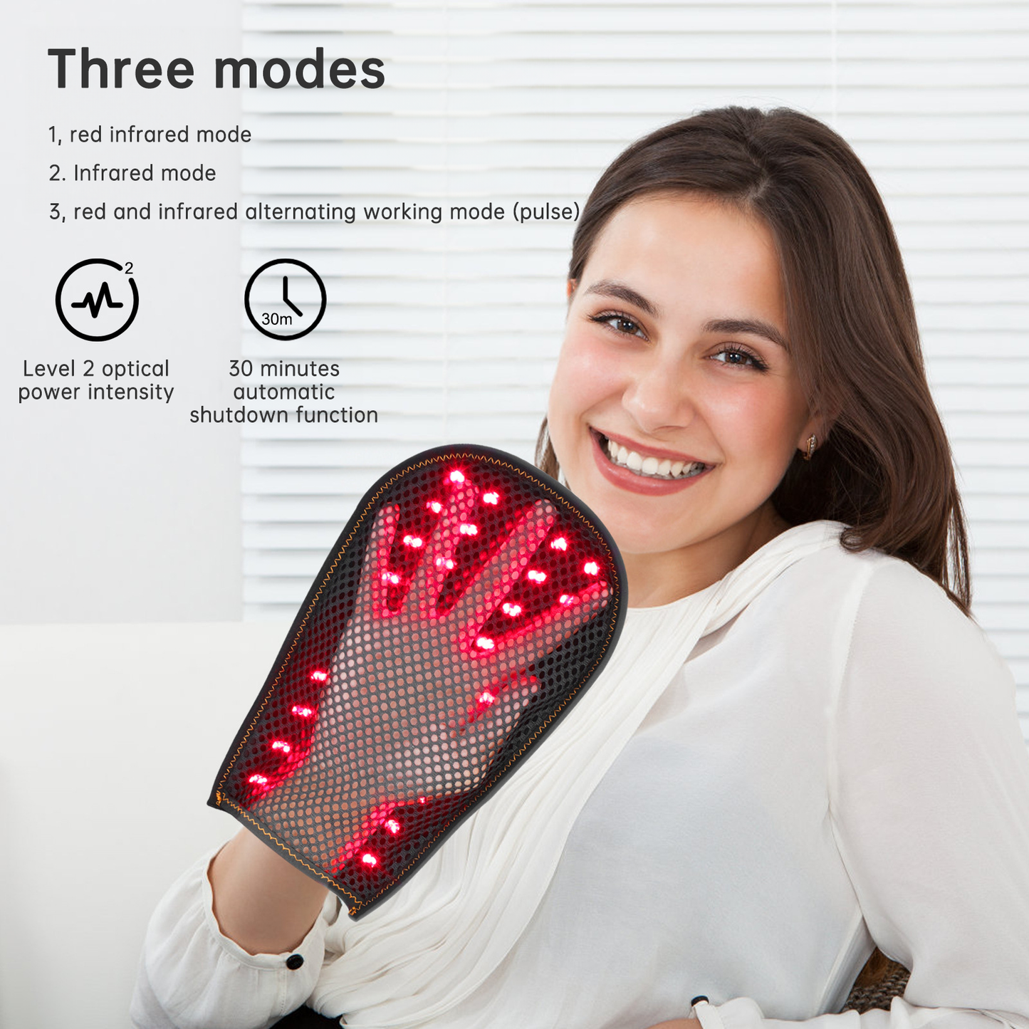 Near Infrared 660nm/850nm Red Light Therapy Gloves for Effective Pain Relief & Recovery