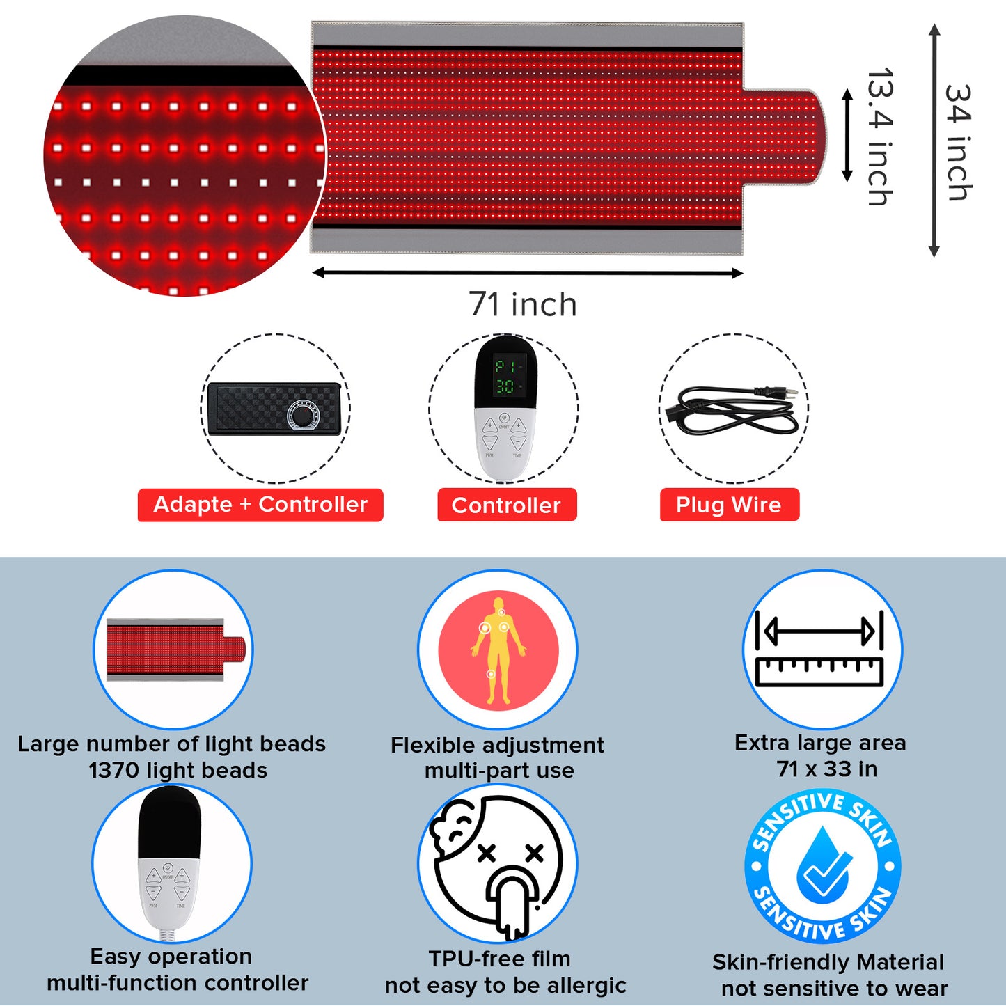 Red light therapy nursing, phototherapy mattress, pulse red light wave mattress